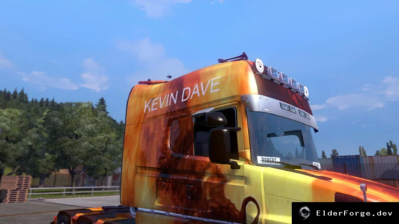 Обложка мода: Flame Skin для Scania T – яркая раскраска в Euro Truck Simulator 2