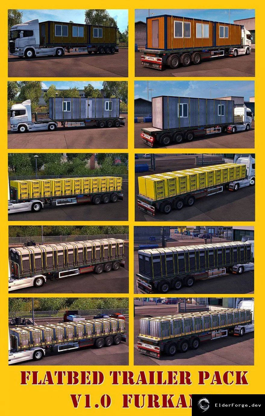 Обложка мода: Flatbed – Пак новых прицепов для Euro Truck Simulator 2 (ETS2)