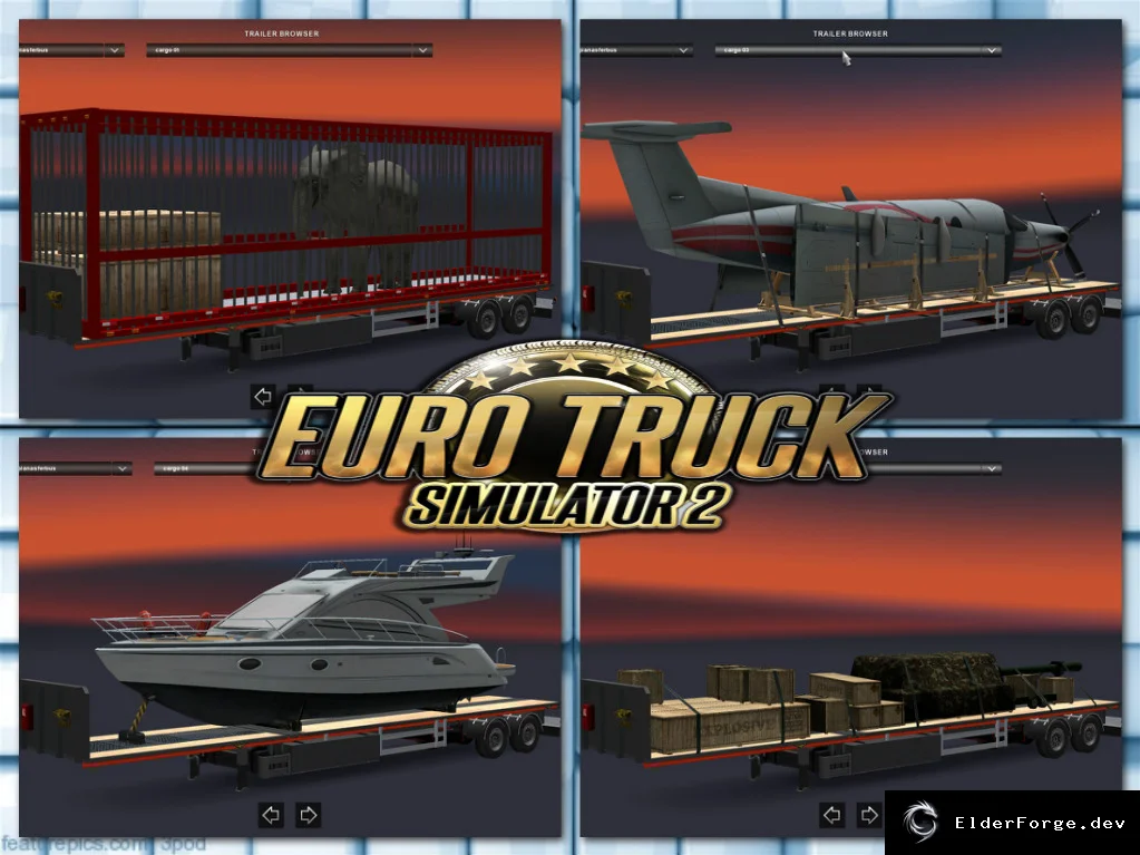 Обложка мода: Flatbed Trailer Pack для Euro Truck Simulator 2 – 20 грузов, 18‑25 т