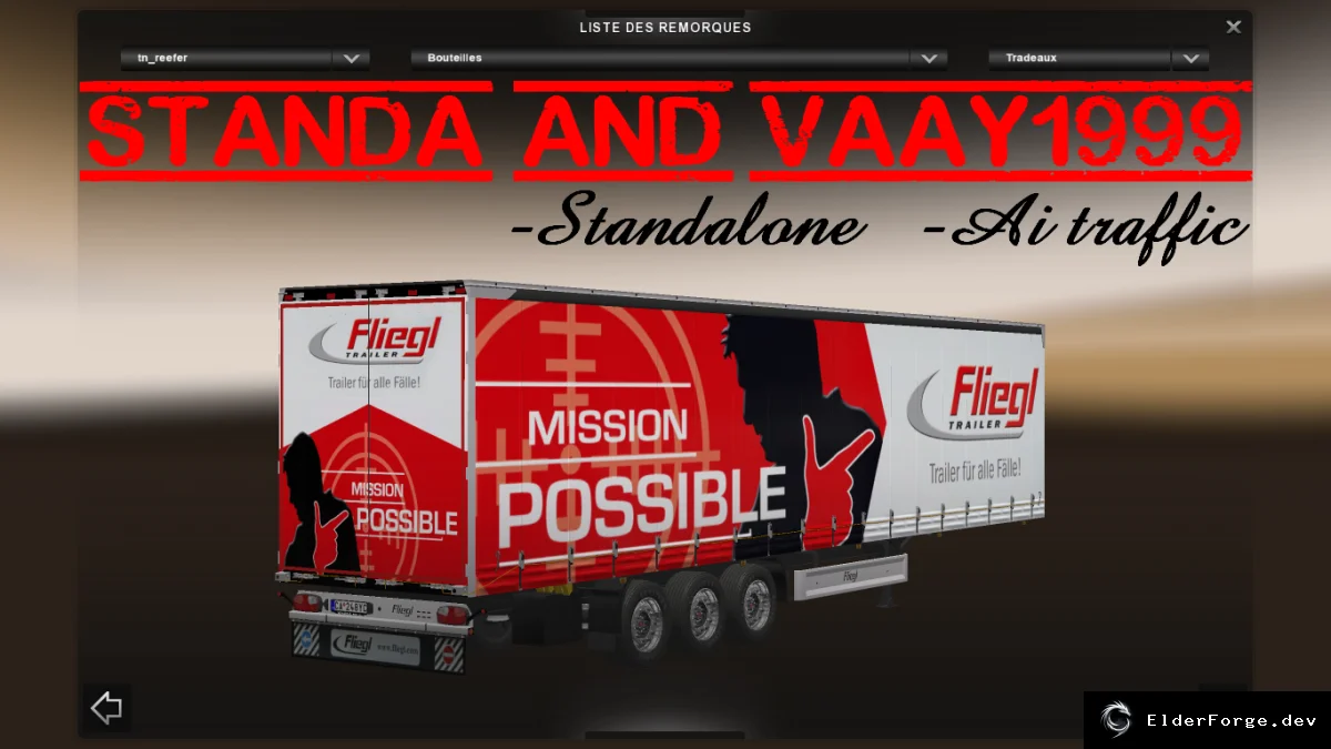 Обложка мода: Fliegl прицеп для Euro Truck Simulator 2 – автономный грузовой мод