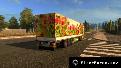 Обложка мода: Flowers Skin Pack для Euro Truck Simulator 2 – новые скины и автономный прицеп