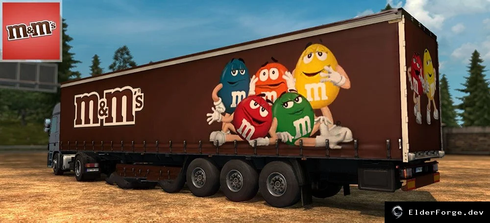 Обложка мода: Food Trailers v2 – набор автономных прицепов с брендами для Euro Truck Simulator 2