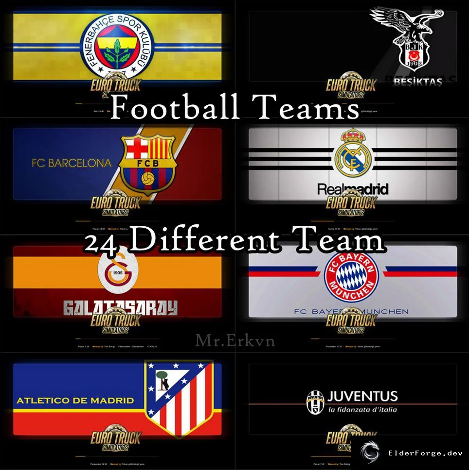 Обложка мода: Football Teams – новые экраны загрузки для Euro Truck Simulator 2