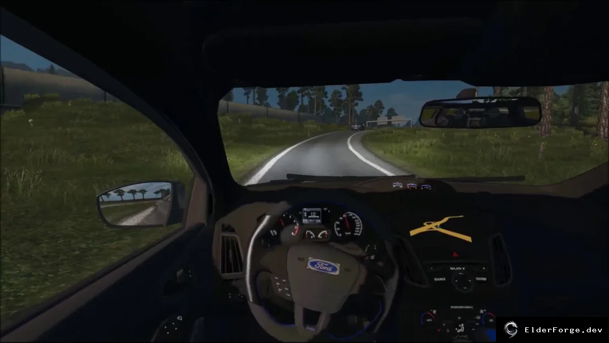 Обложка мода: Ford Focus RS в Euro Truck Simulator 2 – автономный автомобиль с кастомным салоном