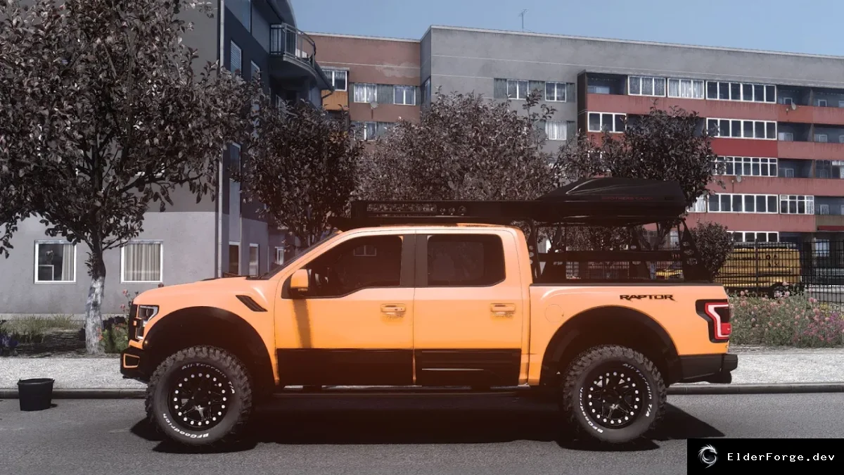 Обложка мода: Ford Raptor для Euro Truck Simulator 2 – новые колёса, звук и тюнинг
