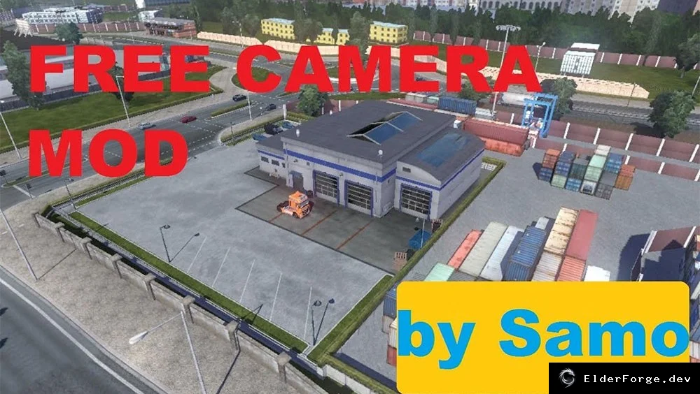 Обложка мода: Free Camera Mod для Euro Truck Simulator 2 – свободный вид и перемещение