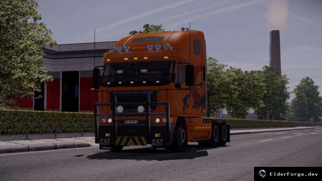 Обложка мода: Freightliner Argosy CAT Edition для Euro Truck Simulator 2 – полная визуальная доработка