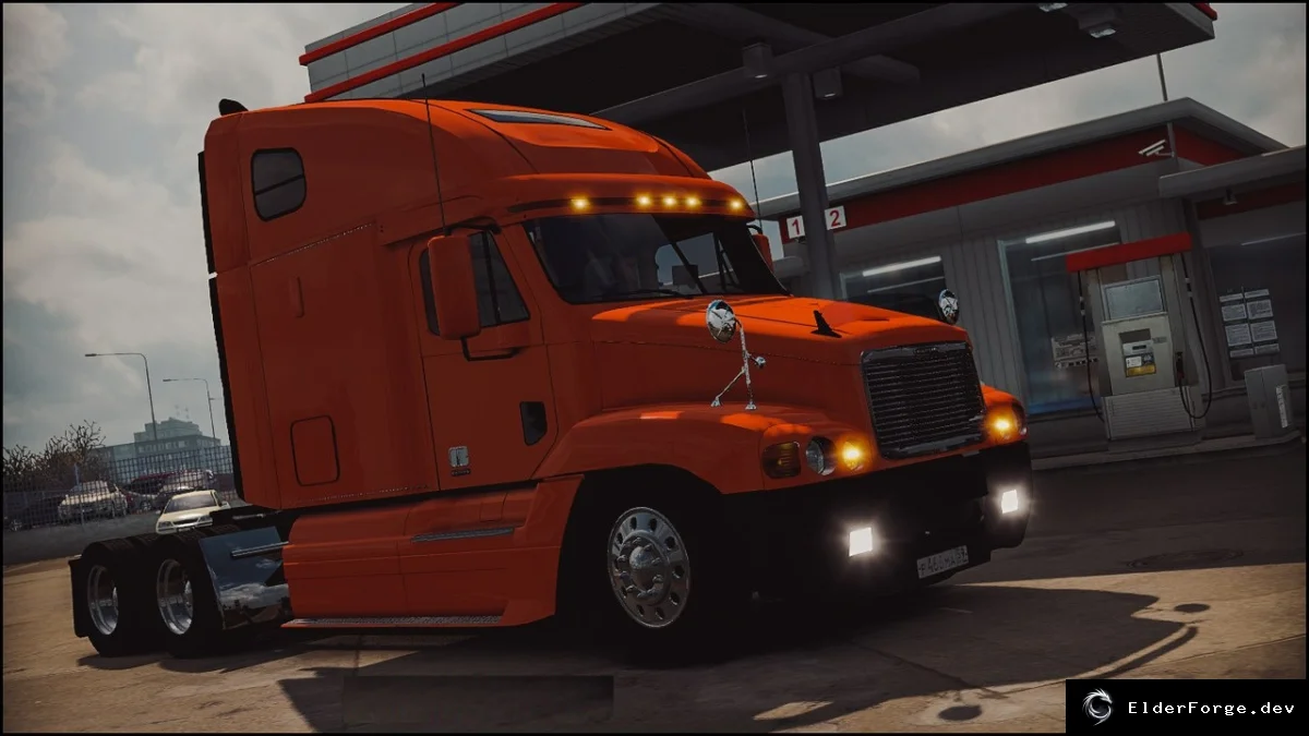 Обложка мода: Freightliner Century для Euro Truck Simulator 2 – новые колёса, интерьер, GPS и звук