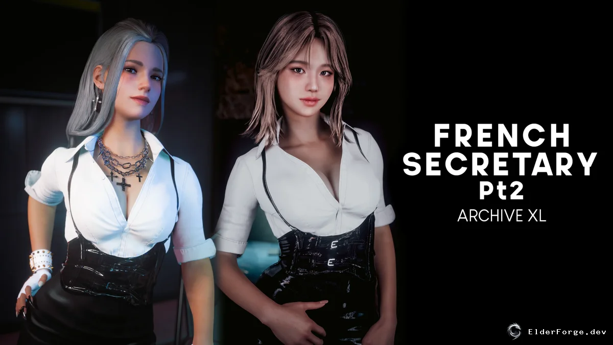 Обложка мода: French Secretary Outfit Part 2 для Cyberpunk 2077 – новые тела и цвета