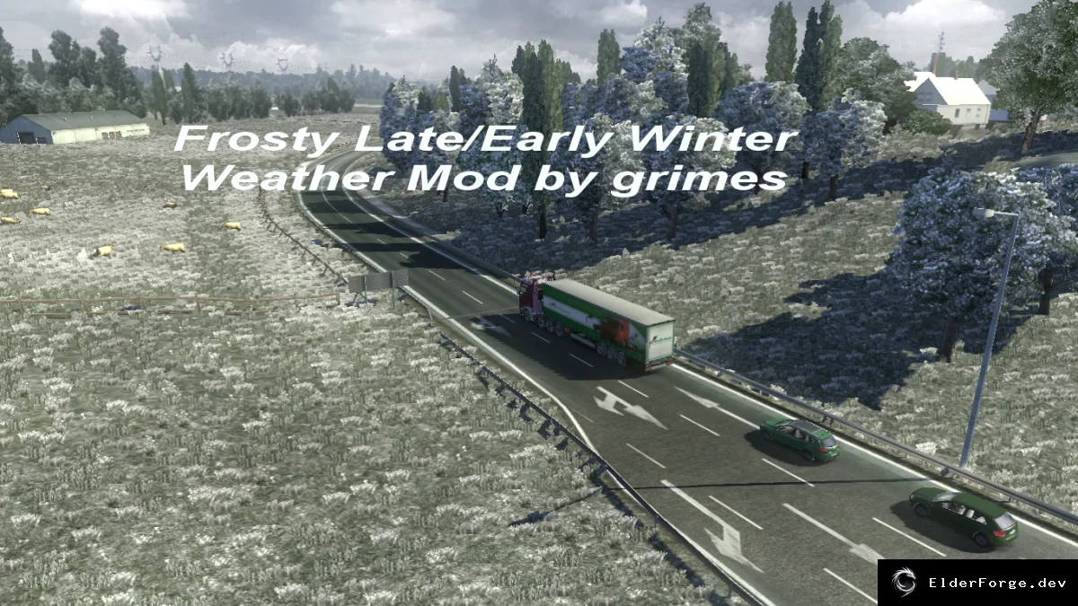 Обложка мода: Frosty Late/Early Winter Weather Mod для Euro Truck Simulator 2