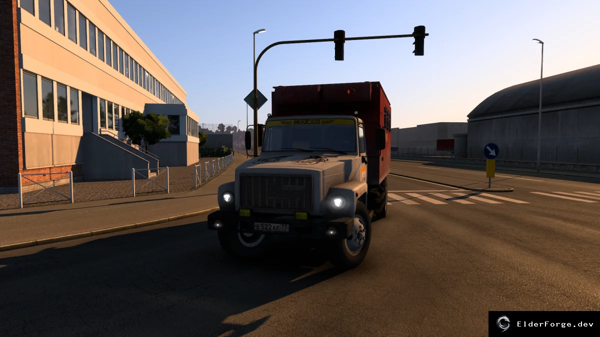 Обложка мода: Газ 3307 для Euro Truck Simulator 2 – новый грузовик с кабиной, шасси и настройкой цвета