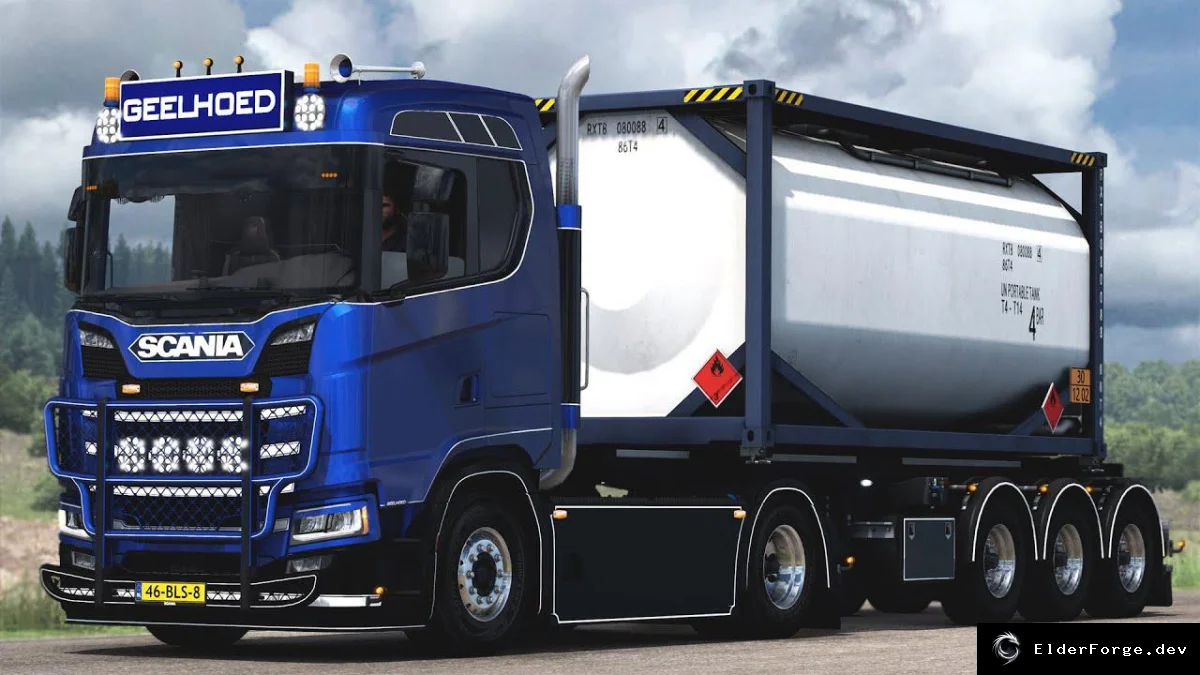Обложка мода: Geelhoed Scania S450 для Euro Truck Simulator 2 – полный тюнинг (1.40.x)