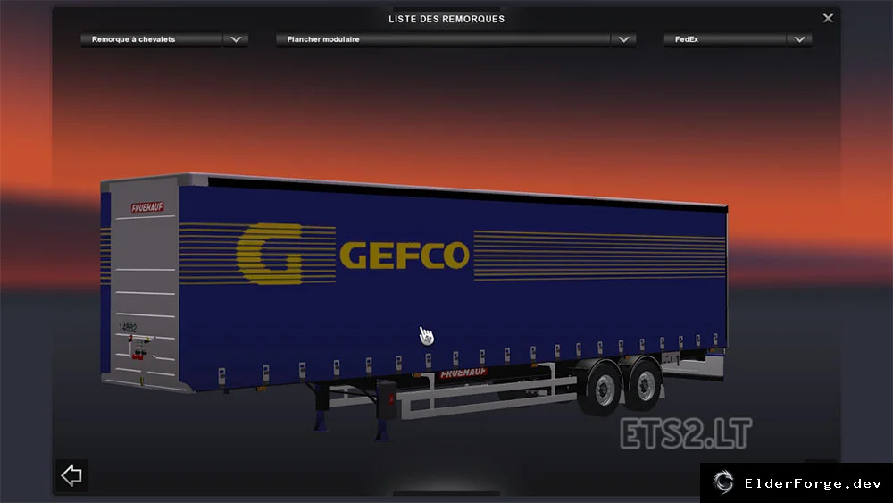 Обложка мода: GEFCO Semi‑Trailer для Euro Truck Simulator 2 – замена стандартного прицепа