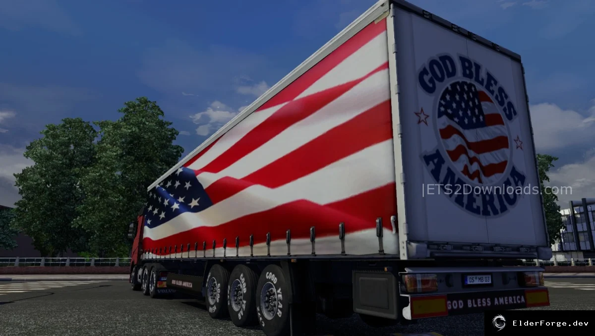 Обложка мода: God Bless America – автономный прицеп для Euro Truck Simulator 2