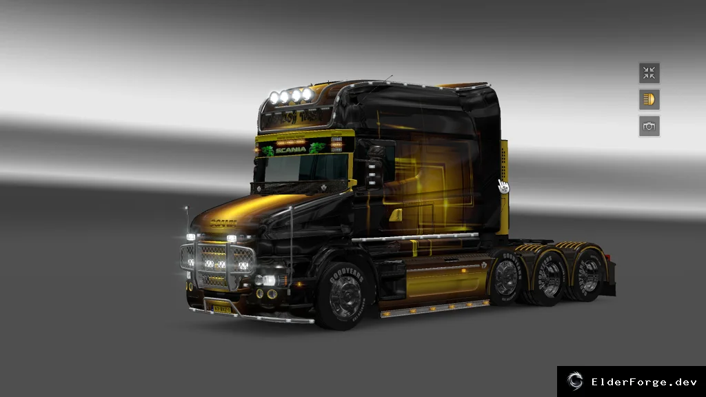 Обложка мода: Golden Skin для Scania T RJL 1.7 – мод для Euro Truck Simulator 2