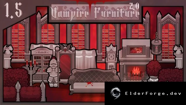 Готическая вампирская мебель для RimWorld – 40 предметов замка