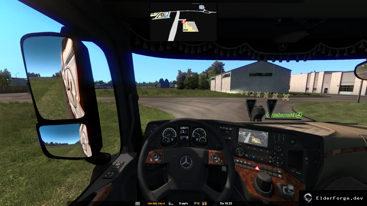 Обложка мода: GPS RG PRO 5.0 – фиолетовый светодиод, темный стиль для Euro Truck Simulator 2 (версия 1.38)