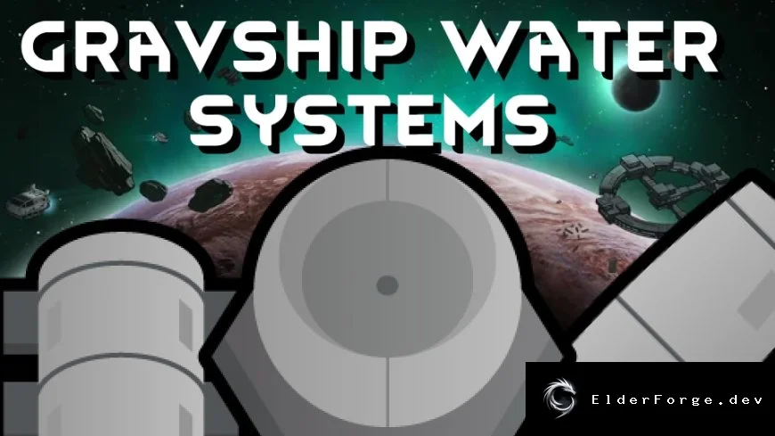 Gravship Water Systems – пассивный генератор и резервуар воды для гравикораблей в RimWorld