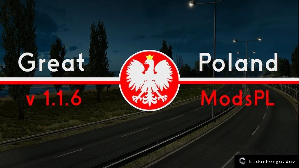 Обложка мода: Great Poland v1.1.6 – новые и обновлённые дороги в ETS2