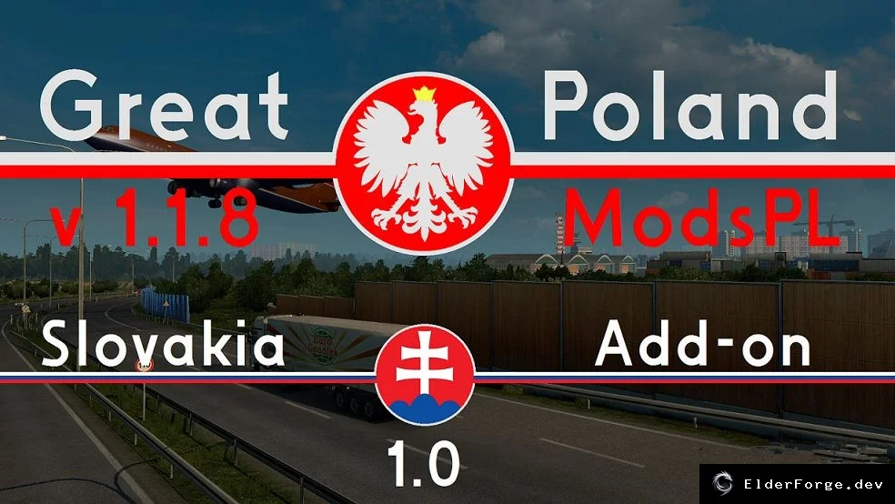 Обложка мода: Great Poland v1.1.8 – обновлённая карта Польши и Словакии для ETS2