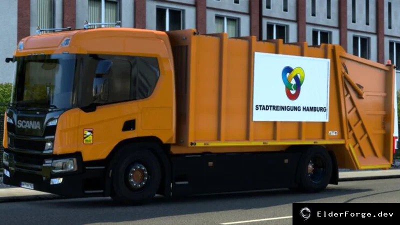 Обложка мода: Грузовики‑мусоровозы для Euro Truck Simulator 2 – Scania NG, MAN Euro 6, Volvo FH 2009