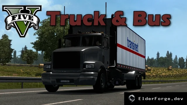 Обложка мода: GTA‑V грузовики и автобусы в трафике ETS2 1.35.x – новые AI‑транспортные средства