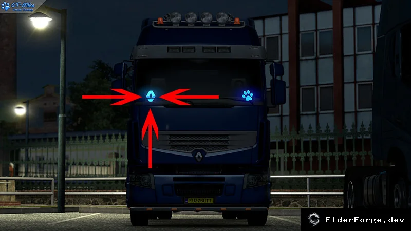 Обложка мода: GT‑Mods Windshield Ledplates V3.3 – уникальные световые наклейки для всех грузовиков ETS2