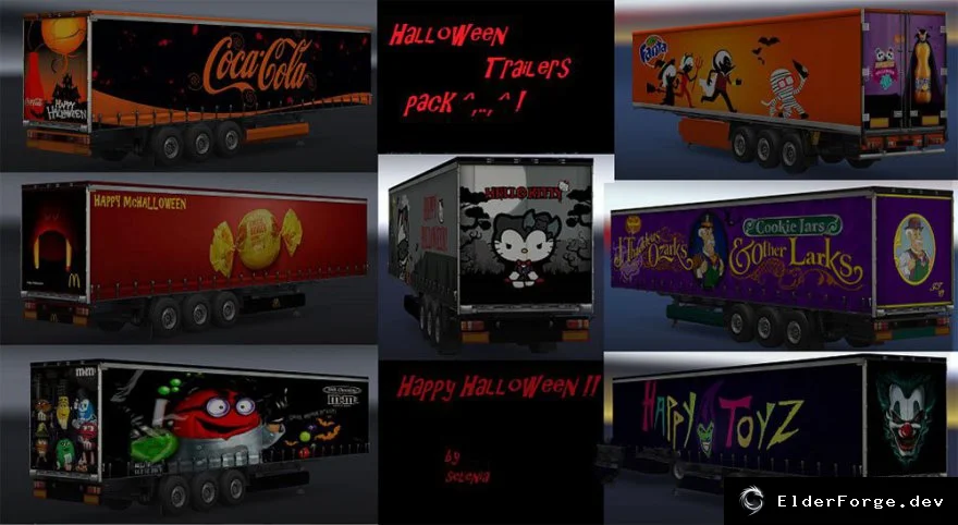 Обложка мода: Halloween 2015: Пак автономных прицепов для Euro Truck Simulator 2