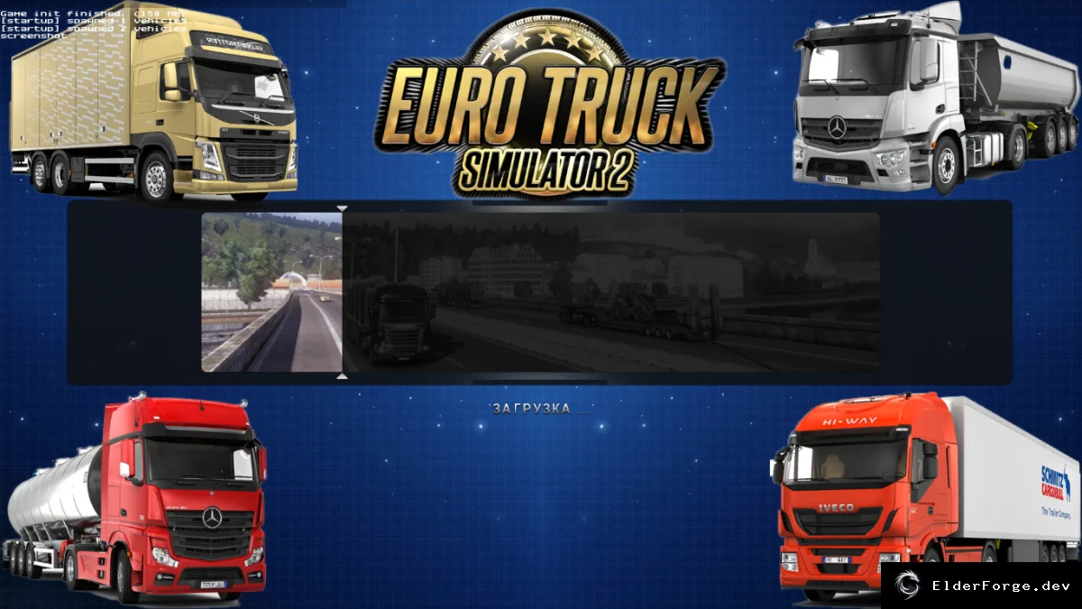 Обложка мода: HD Loading Screen для Euro Truck Simulator 2 – улучшенный фон загрузки