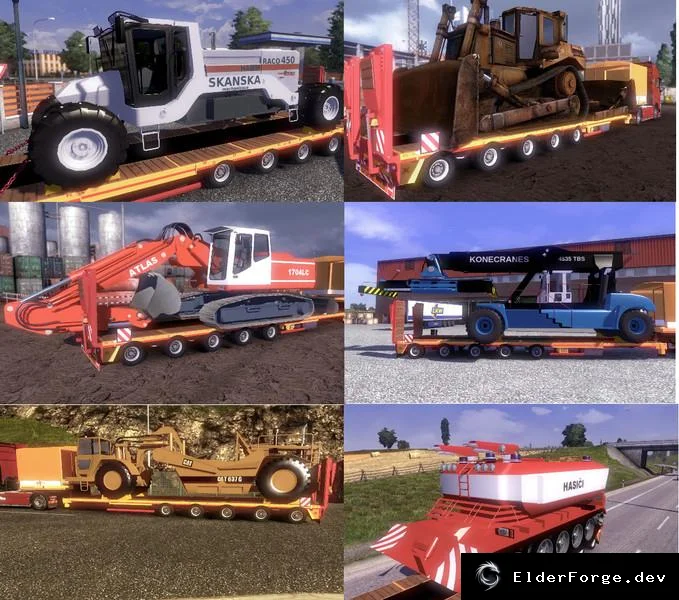 Обложка мода: HEAVY TRANSPORT V1.2 – набор тяжёлых грузов для Euro Truck Simulator 2