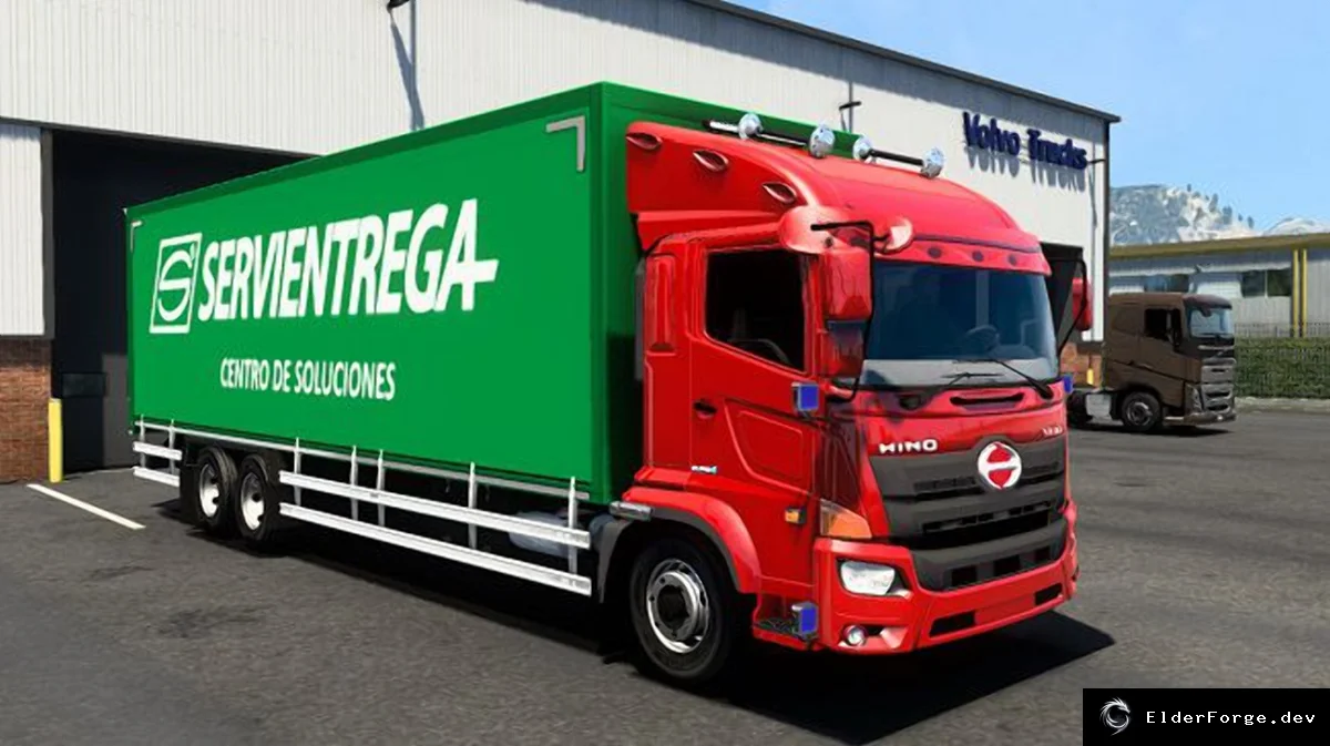 Обложка мода: Hino 500 для Euro Truck Simulator 2 – полные кабины, два шасси, кастомный интерьер