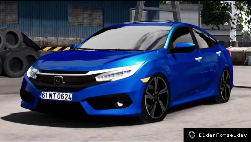 Обложка мода: Honda Civic 2017 (FC5) для Euro Truck Simulator 2 – два варианта, кастомные звуки и интерьер