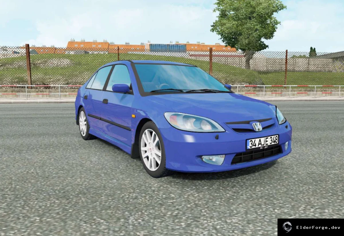 Обложка мода: Honda Civic (ES) 2005 – новый автомобиль для Euro Truck Simulator 2