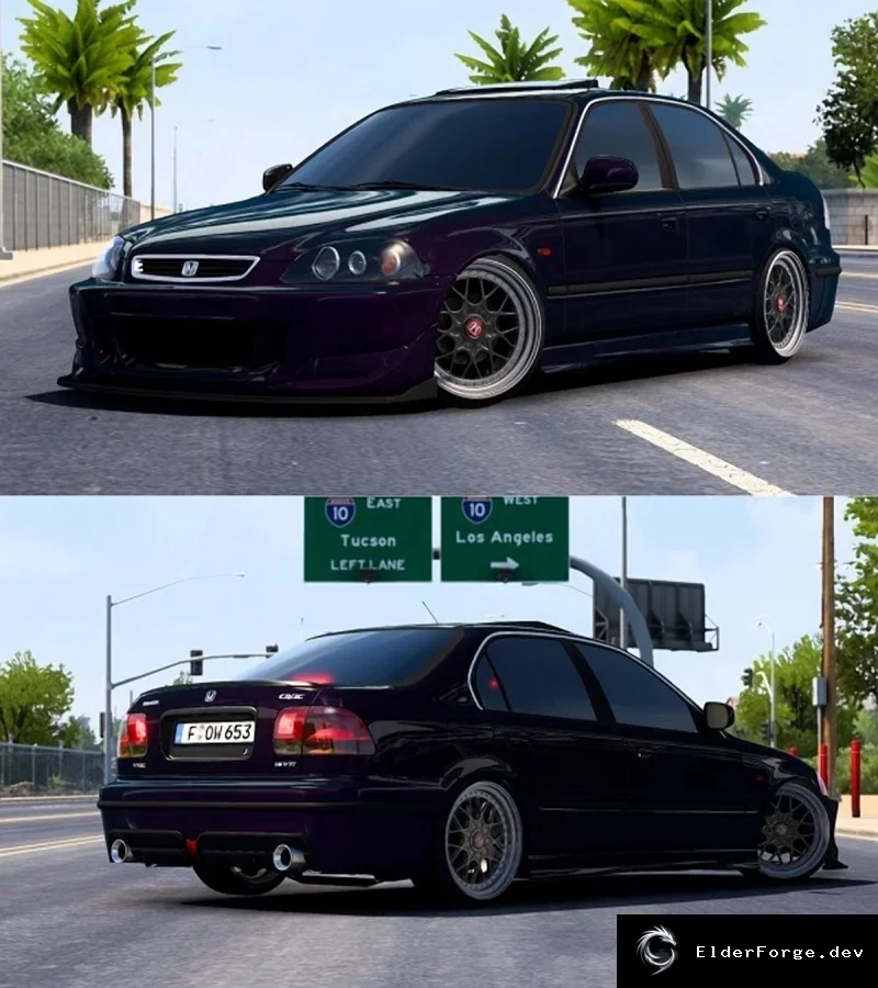 Обложка мода: Honda Civic IES для Euro Truck Simulator 2 – Полный тюнинг и анимации