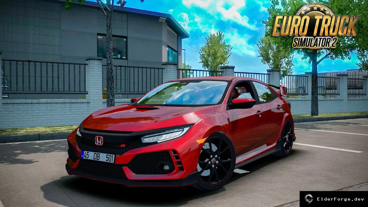 Обложка мода: Honda Civic Type R FK8 для Euro Truck Simulator 2 – полные звуки и анимации