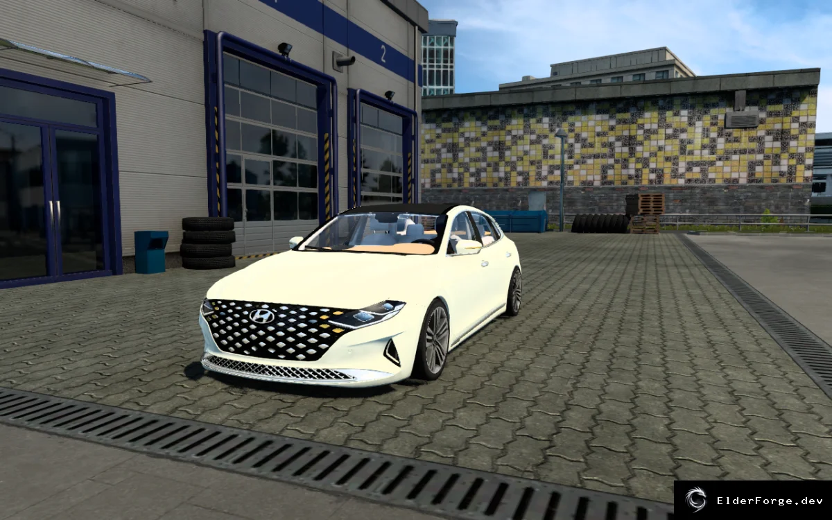 Обложка мода: Hyundai Azera 2022 для Euro Truck Simulator 2 – новый седан с уникальными звуками и интерьером