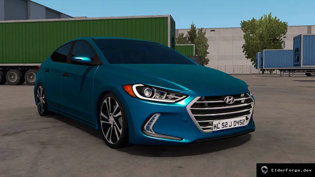 Обложка мода: Hyundai Elantra 2017 v3.0 для Euro Truck Simulator 2 – реалистичный автопарк