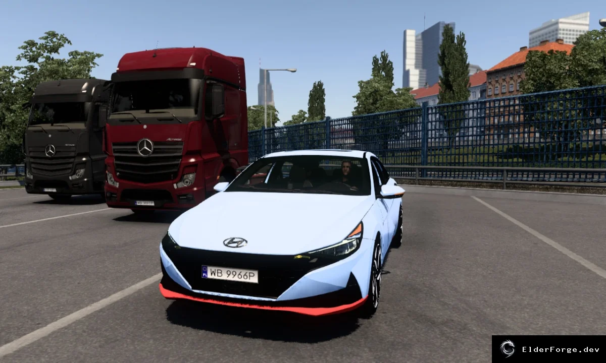 Обложка мода: Hyundai Elantra для Euro Truck Simulator 2 – полные кастомные детали