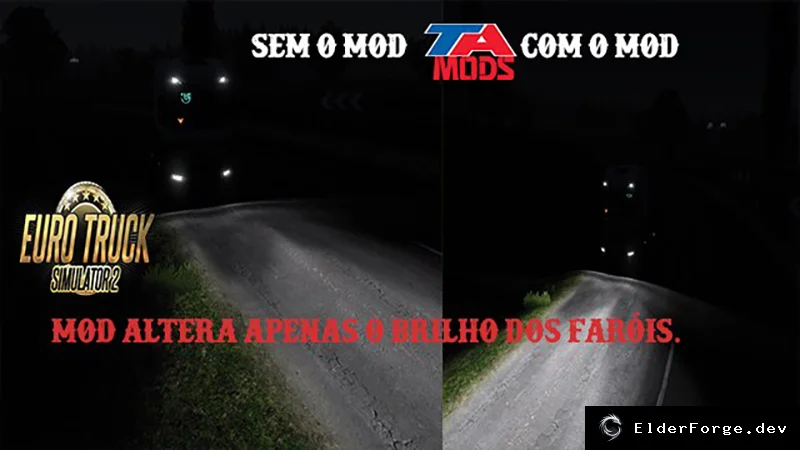 Обложка мода: Яркие фары для грузовиков в Euro Truck Simulator 2 – улучшенный свет