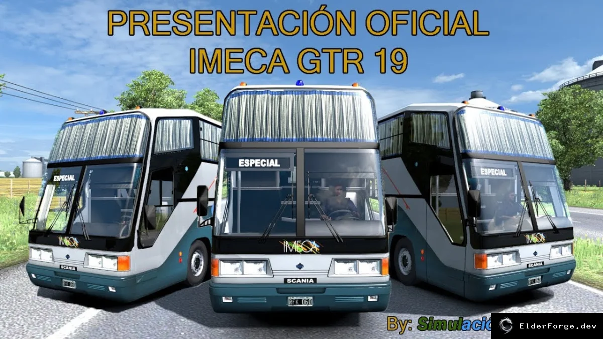 Обложка мода: Imeca GTR 19 – новый автобус для Euro Truck Simulator 2 (ETS2)
