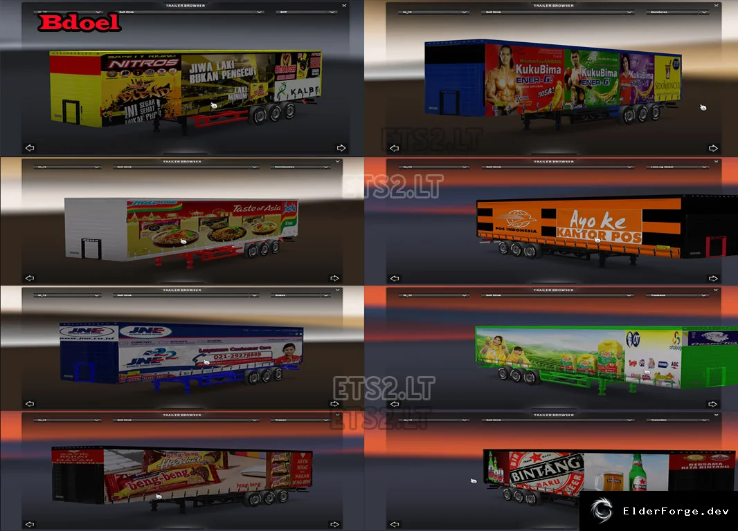 Обложка мода: Indonesian Trailer Taste Pack для Euro Truck Simulator 2 – новые прицепы