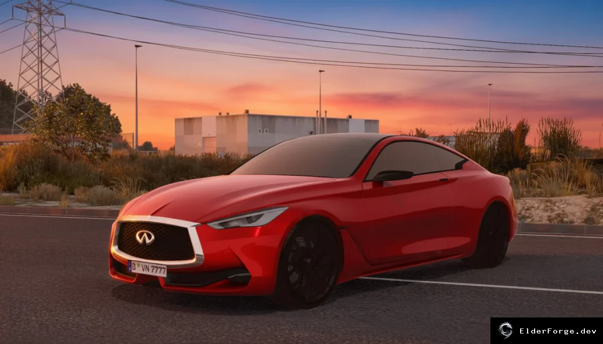 Обложка мода: Infiniti Q60 Coupe для Euro Truck Simulator 2 – новый автомобиль с уникальными опциями