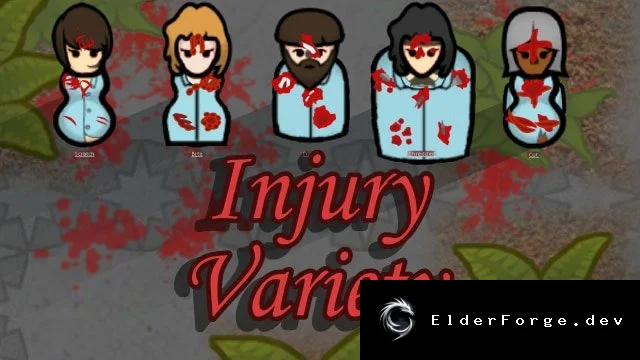 Injury Texture Variety – более 90 новых текстур травм для RimWorld