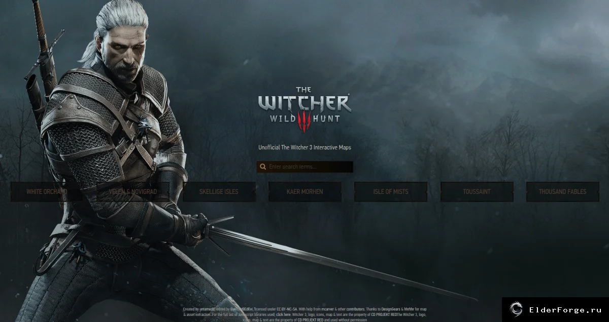 Обложка мода: Интерактивная карта для The Witcher 3 – автономный навигатор мира