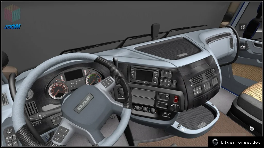 Обложка мода: Интерьер DAF XF Euro 6 для Euro Truck Simulator 2 – улучшенный кабина