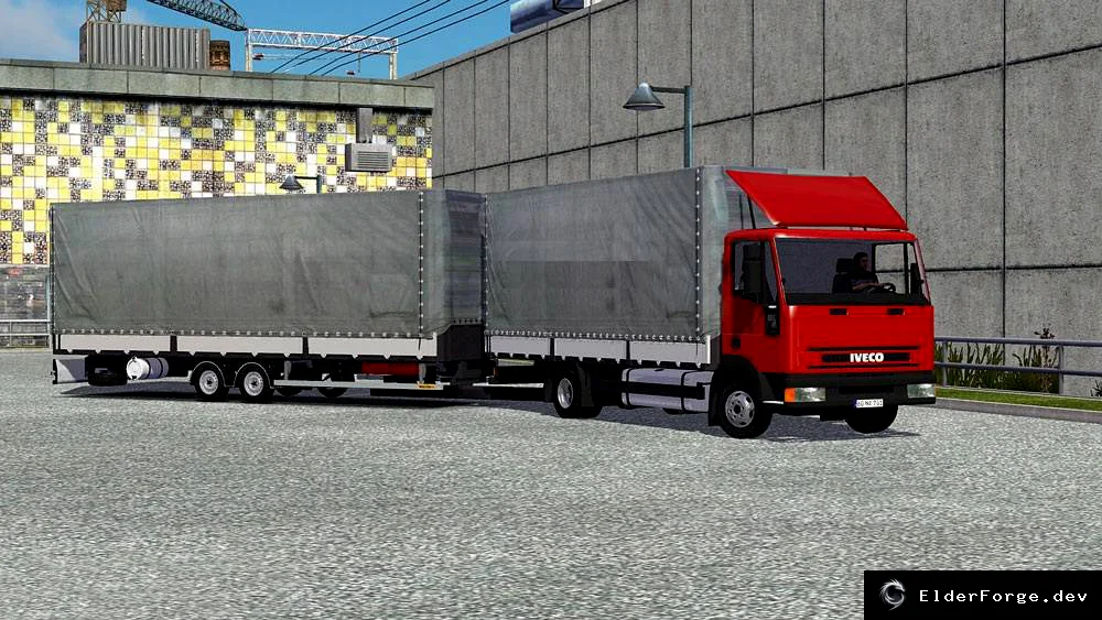 Обложка мода: Iveco Eurocargo с прицепом для Euro Truck Simulator 2 – полная комплектация