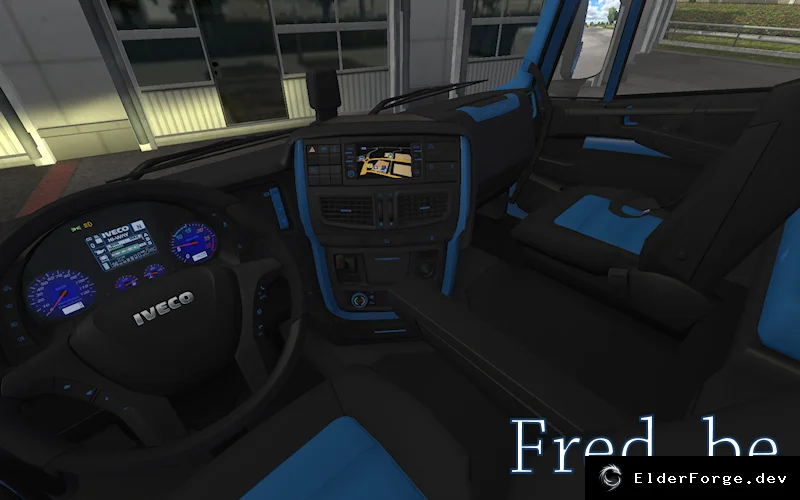 Обложка мода: Iveco Hi Way Blue Interior – синий интерьер для Euro Truck Simulator 2 (ETS2)