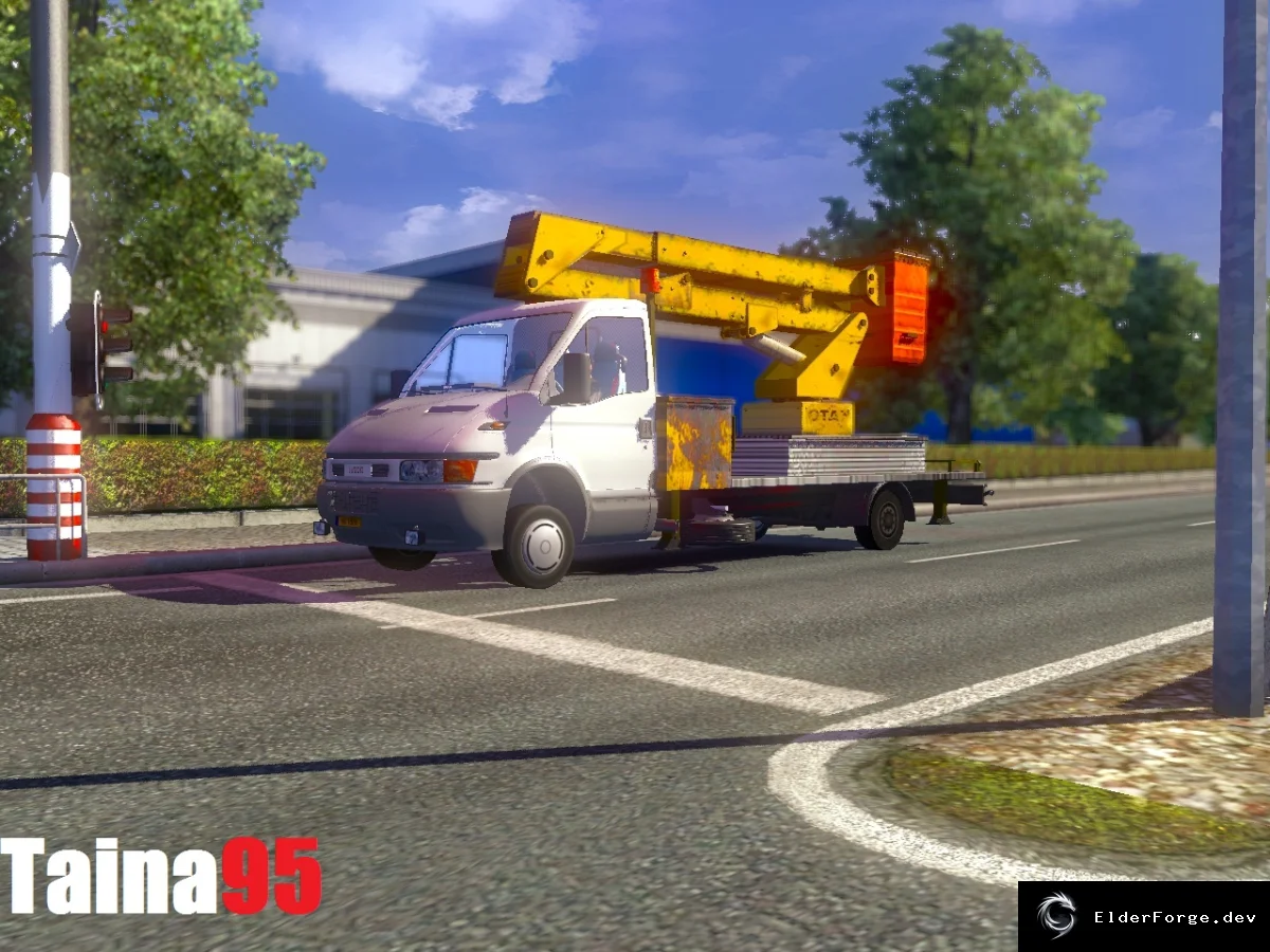 Обложка мода: Iveco Service в трафике ETS2 – новый грузовик для Euro Truck Simulator 2