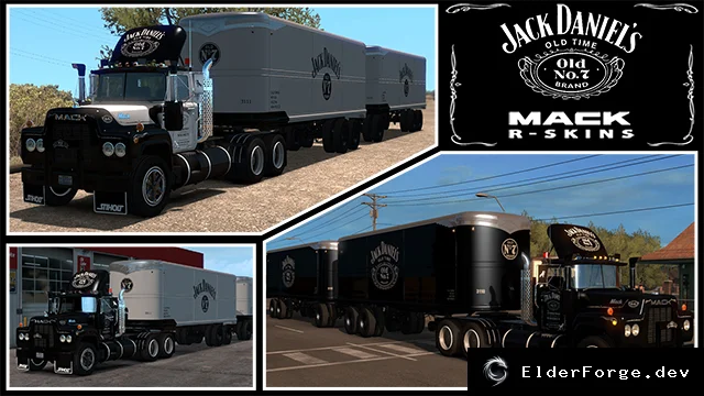 Обложка мода: Jack Daniel's Mack R Series Skins для Euro Truck Simulator 2 (ETS2)