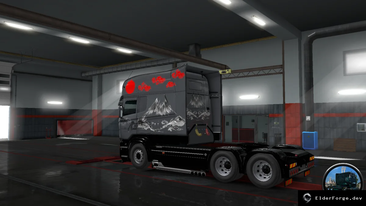 Обложка мода: Japan Style v2 для Scania RS Longline – Скин для Euro Truck Simulator 2